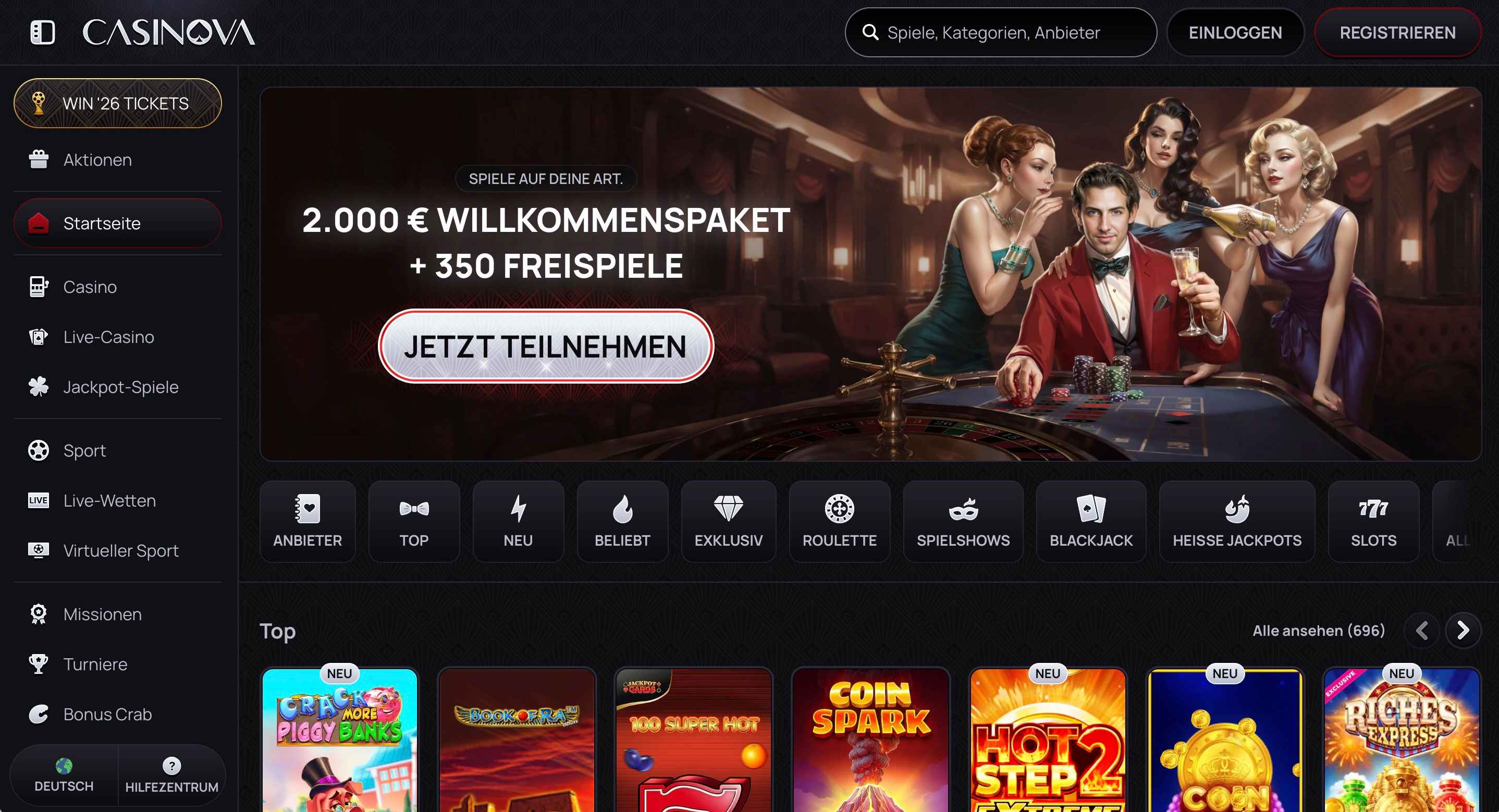 Casinova Casino Test 2026